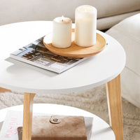 Table basse ronde avec étagères Alcovea