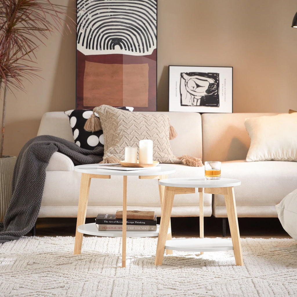 Table basse ronde avec étagères Alcovea