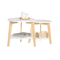 Table basse ronde avec étagères Alcovea