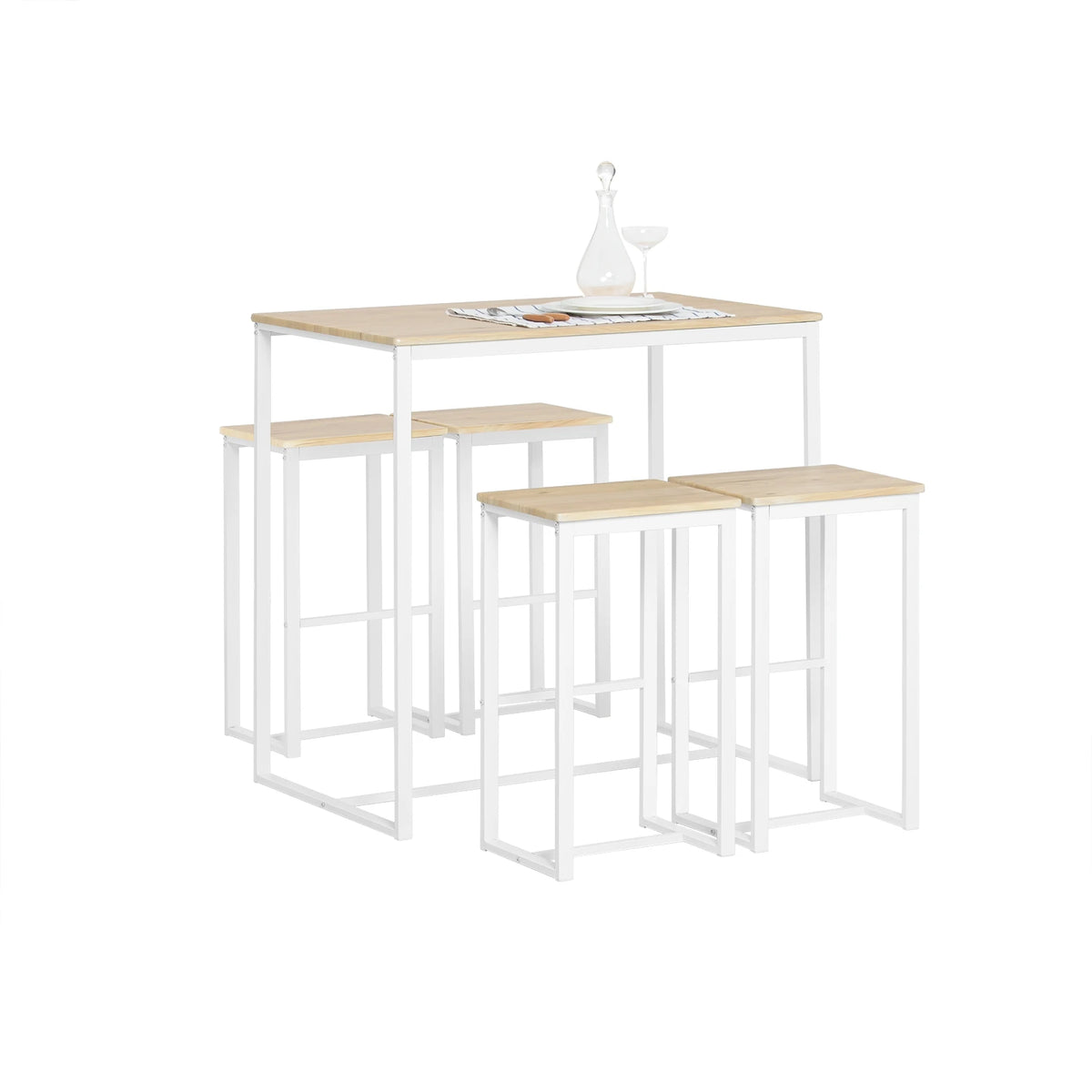 Table de bar avec 4 tabourets Alcovea