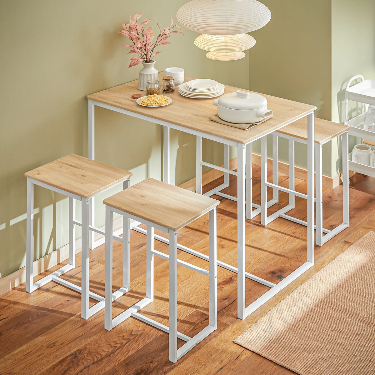 Table de bar avec 4 tabourets Alcovea