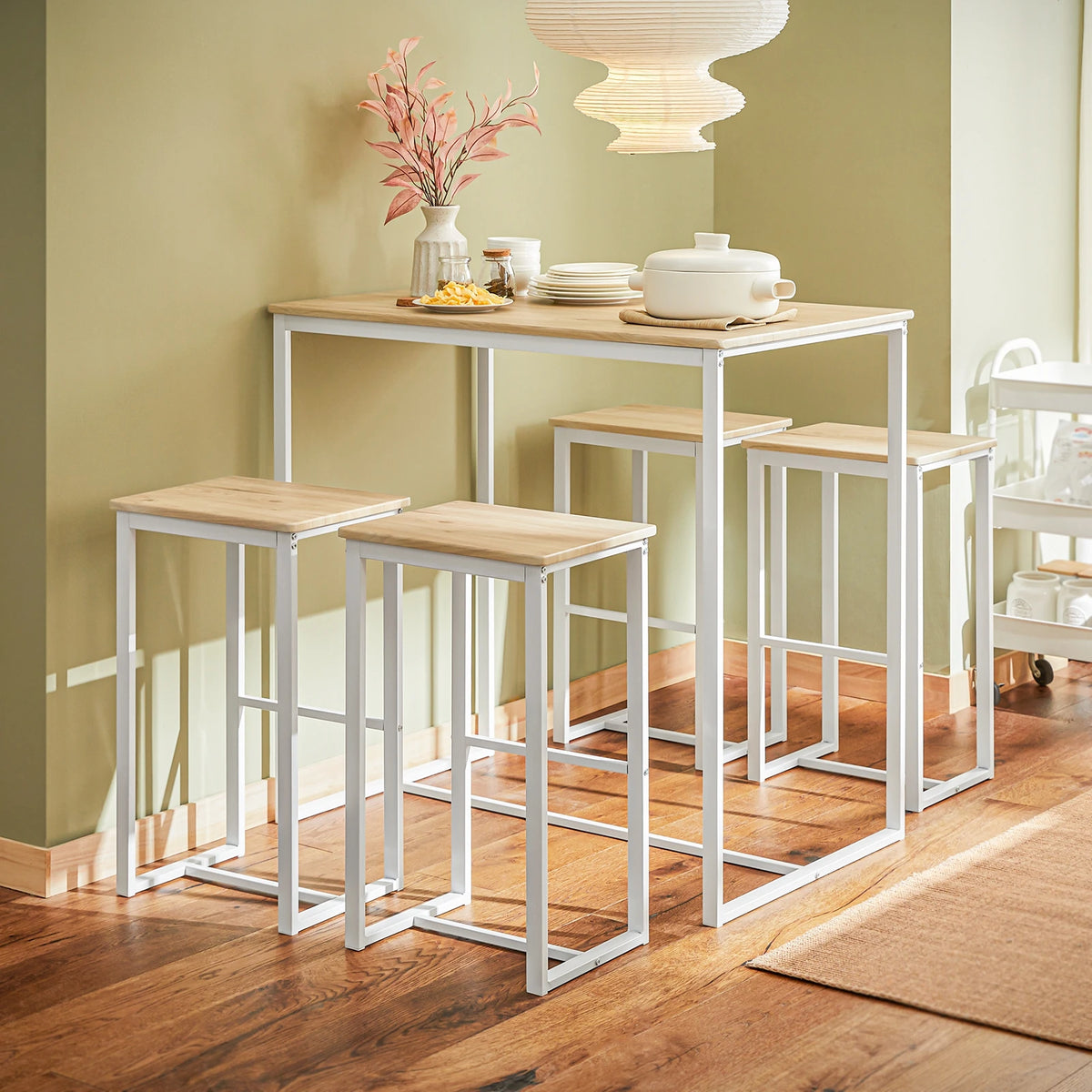 Table de bar avec 4 tabourets Alcovea