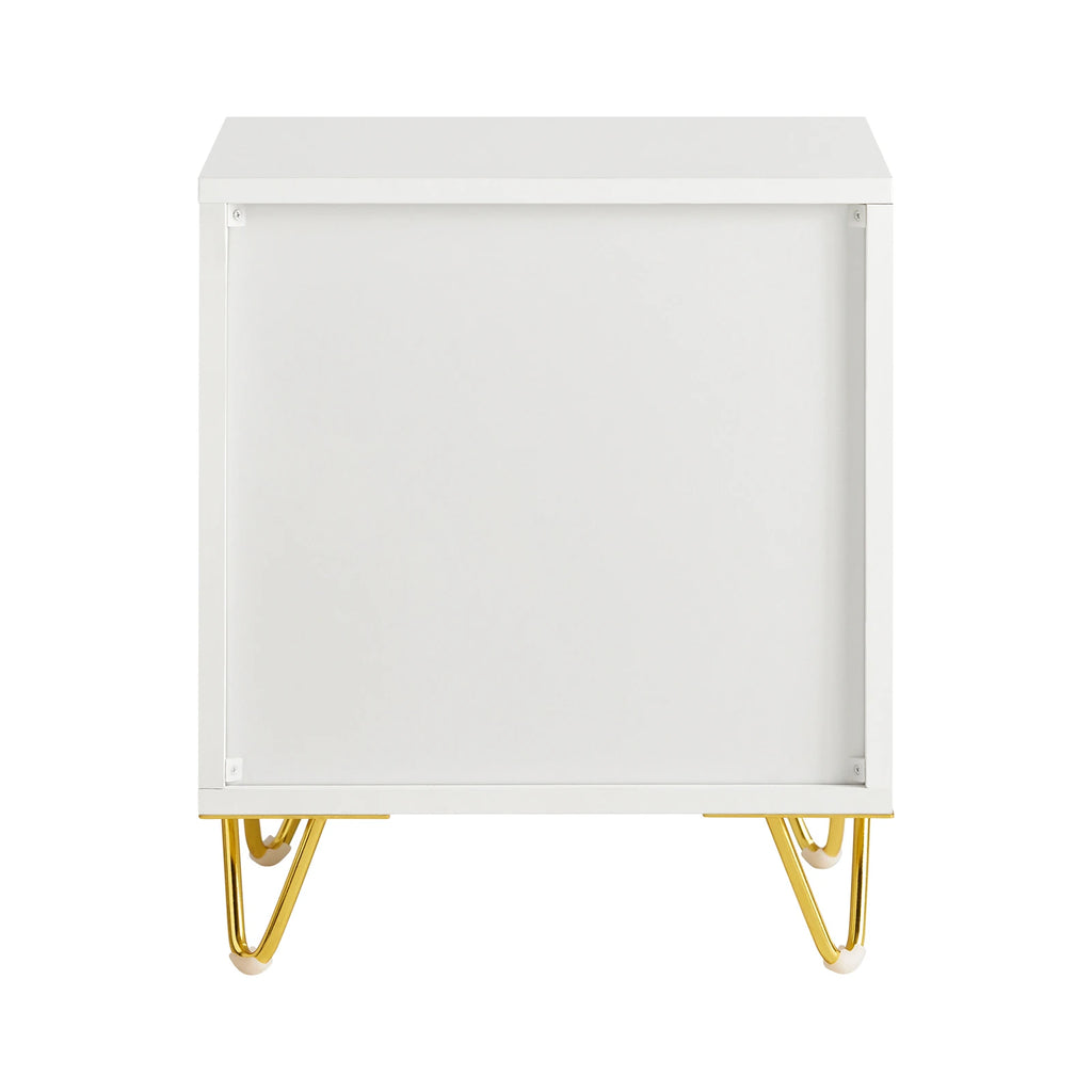 Table de chevet avec 2 tiroirs blanc 40x47x40cm Alcovea