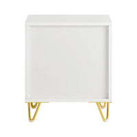 Table de chevet avec 2 tiroirs blanc 40x47x40cm Alcovea