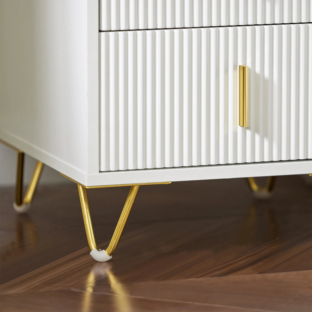 Table de chevet avec 2 tiroirs blanc 40x47x40cm Alcovea
