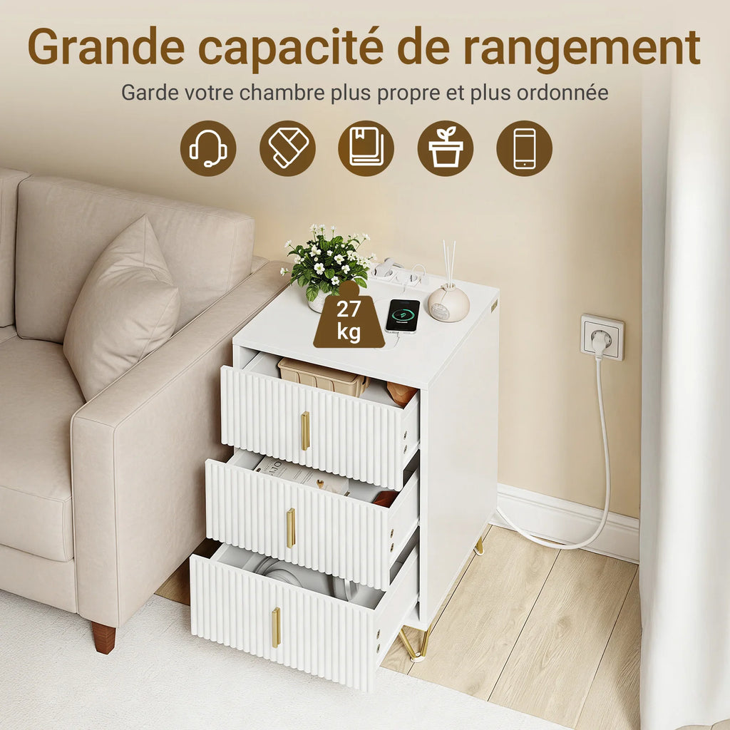 Table de chevet blanc Alcovea