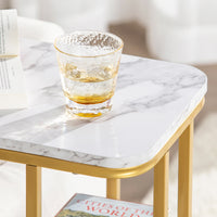 Table de chevet en métal avec 2 étagères Alcovea