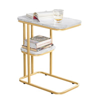 Table de chevet en métal avec 2 étagères Alcovea